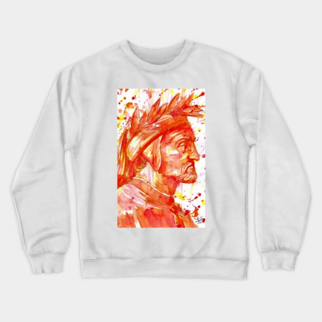 DANTE ALIGHIERI - after RAPHAEL - watercolor portrait Crewneck Sweatshirt by lautir